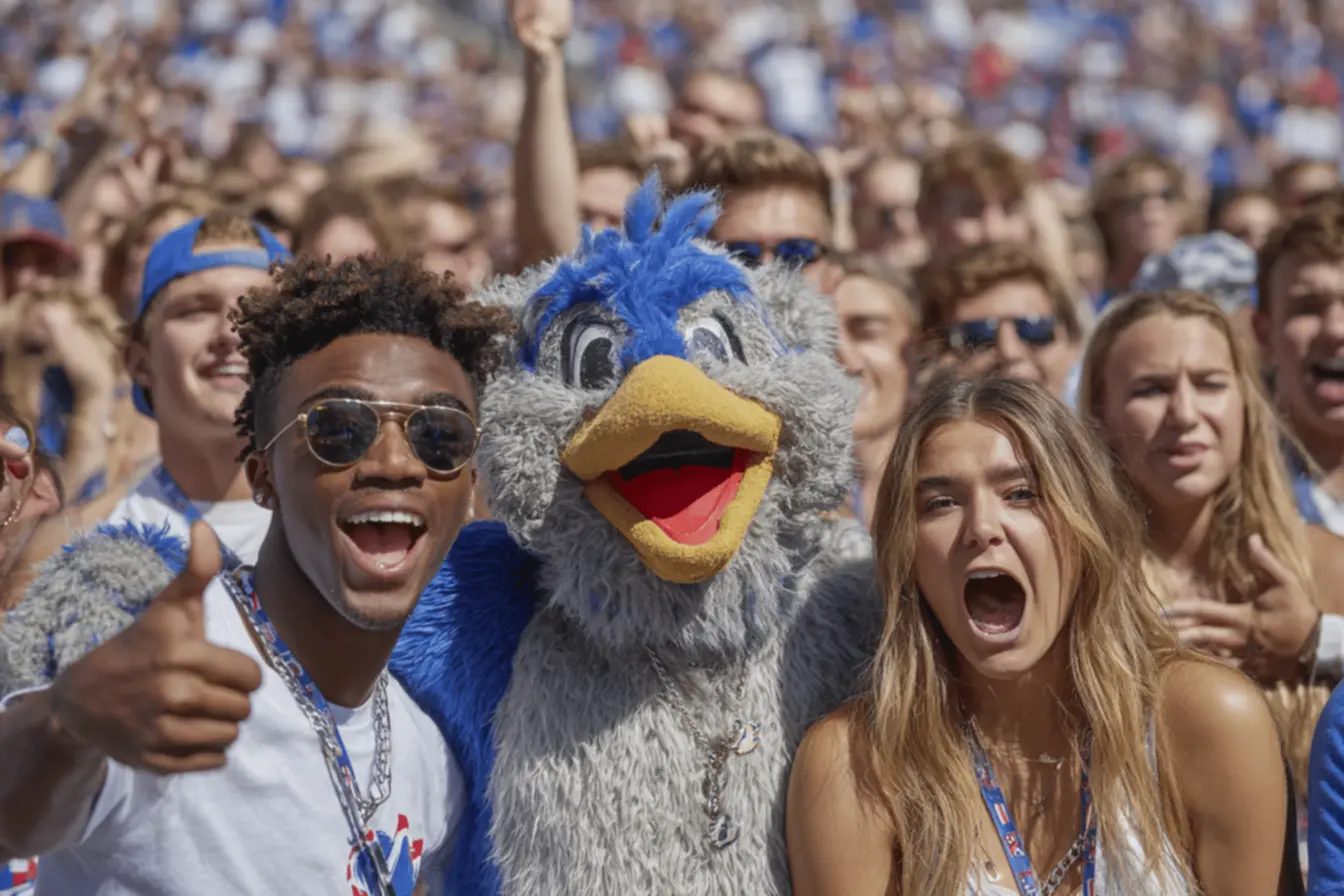 Historic depiction of the early Jayhawk mascot, university of kansas mascot